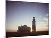 Golden Sunset at Nantucket, Mass. with Sankaty Head Lighthouse Silhouetted Against Sky-Andreas Feininger-Mounted Photographic Print