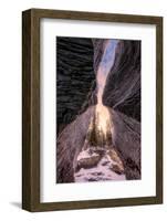 Golden sunset in Yoho National Park at Natural Bridges with snow and ice during winter-David Chang-Framed Photographic Print