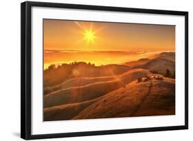 Golden Sunset Landscaper at Mount Tampalais, Marin-Vincent James-Framed Photographic Print