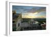 Golden Sunset on Prachuap Khiri Khan, Southern Thailand. Aerial View from Khao Chong Krajok Temple-Fabio Lamanna-Framed Premium Photographic Print