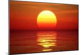 Golden Sunset over Calm Water (Digital Artwork)-Johan Swanepoel-Mounted Premium Giclee Print