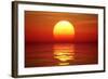 Golden Sunset over Calm Water (Digital Artwork)-Johan Swanepoel-Framed Art Print