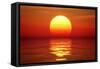 Golden Sunset over Calm Water (Digital Artwork)-Johan Swanepoel-Framed Stretched Canvas