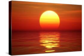 Golden Sunset over Calm Water (Digital Artwork)-Johan Swanepoel-Stretched Canvas