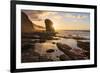 Golden sunset over the giant monolith of Roque Del Moro, Cofete beach-Roberto Moiola-Framed Photographic Print