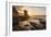 Golden sunset over the giant monolith of Roque Del Moro, Cofete beach-Roberto Moiola-Framed Photographic Print