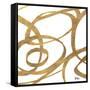 Golden Swirls Square I-Patricia Pinto-Framed Stretched Canvas