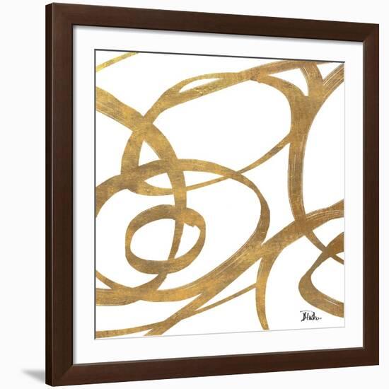 Golden Swirls Square I-Patricia Pinto-Framed Art Print