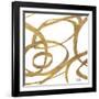 Golden Swirls Square I-Patricia Pinto-Framed Art Print