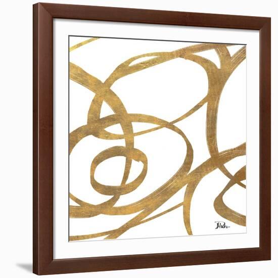 Golden Swirls Square I-Patricia Pinto-Framed Art Print