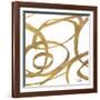 Golden Swirls Square I-Patricia Pinto-Framed Art Print