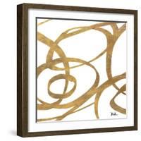 Golden Swirls Square I-Patricia Pinto-Framed Art Print