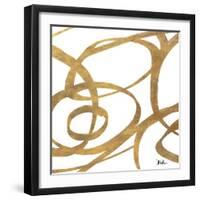 Golden Swirls Square I-Patricia Pinto-Framed Art Print