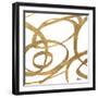 Golden Swirls Square I-Patricia Pinto-Framed Art Print