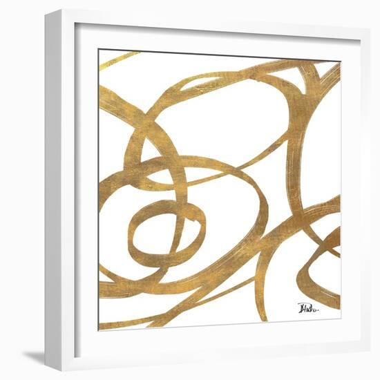 Golden Swirls Square I-Patricia Pinto-Framed Art Print