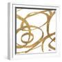 Golden Swirls Square I-Patricia Pinto-Framed Art Print