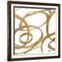 Golden Swirls Square I-Patricia Pinto-Framed Art Print