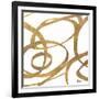 Golden Swirls Square I-Patricia Pinto-Framed Art Print