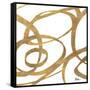 Golden Swirls Square I-Patricia Pinto-Framed Stretched Canvas