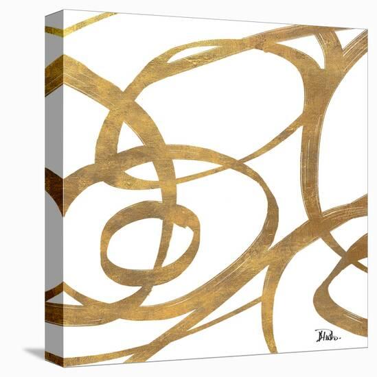 Golden Swirls Square I-Patricia Pinto-Stretched Canvas