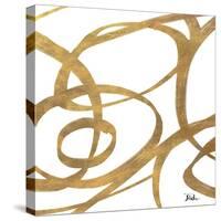 Golden Swirls Square I-Patricia Pinto-Stretched Canvas