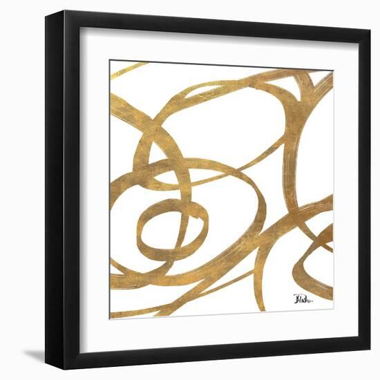 Golden Swirls Square I-Patricia Pinto-Framed Art Print