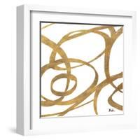 Golden Swirls Square I-Patricia Pinto-Framed Art Print