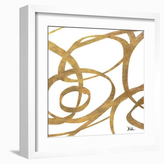 Golden Swirls Square I-Patricia Pinto-Framed Art Print