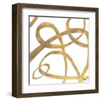 Golden Swirls Square II-Patricia Pinto-Framed Art Print