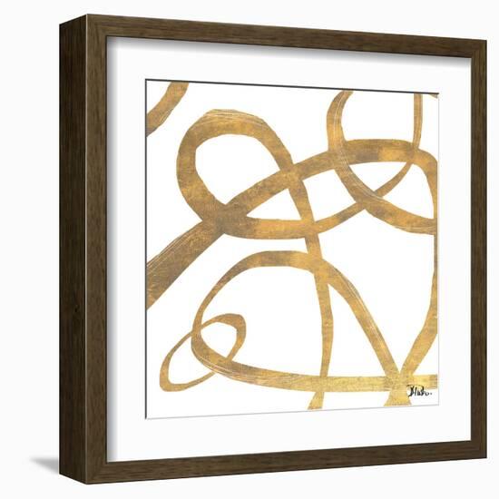 Golden Swirls Square II-Patricia Pinto-Framed Art Print