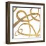 Golden Swirls Square II-Patricia Pinto-Framed Art Print