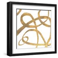 Golden Swirls Square II-Patricia Pinto-Framed Art Print