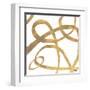 Golden Swirls Square II-Patricia Pinto-Framed Art Print