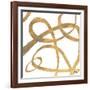 Golden Swirls Square II-Patricia Pinto-Framed Art Print