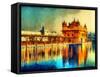 Golden Temple at Amritsar, India - Oil Painting-Ivan Aleshin-Framed Stretched Canvas