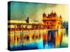 Golden Temple at Amritsar, India - Oil Painting-Ivan Aleshin-Stretched Canvas