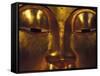 Golden Temple Buddha at Cemetary, Hong Kong-Michele Westmorland-Framed Stretched Canvas
