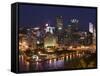 Golden Triangle Downtown Area from Mt. Washington, Pittsburgh, Pennsylvania-Walter Bibikow-Framed Stretched Canvas