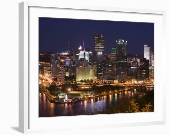 Golden Triangle Downtown Area from Mt. Washington, Pittsburgh, Pennsylvania-Walter Bibikow-Framed Photographic Print