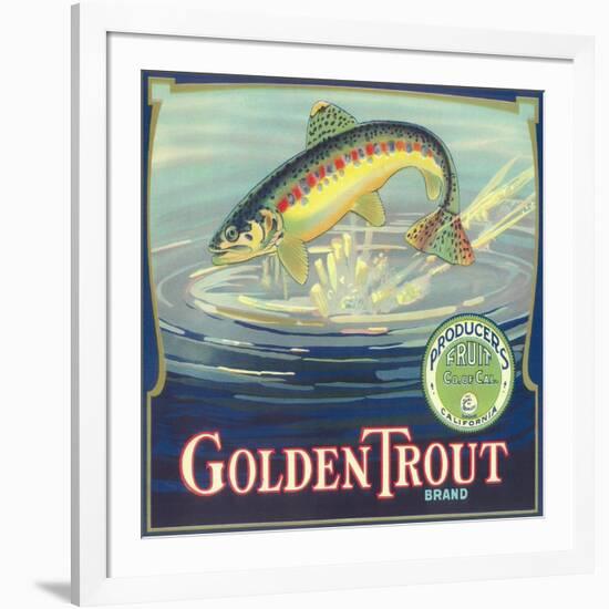 Golden Trout Orange Label - Lindsay, CA-Lantern Press-Framed Art Print