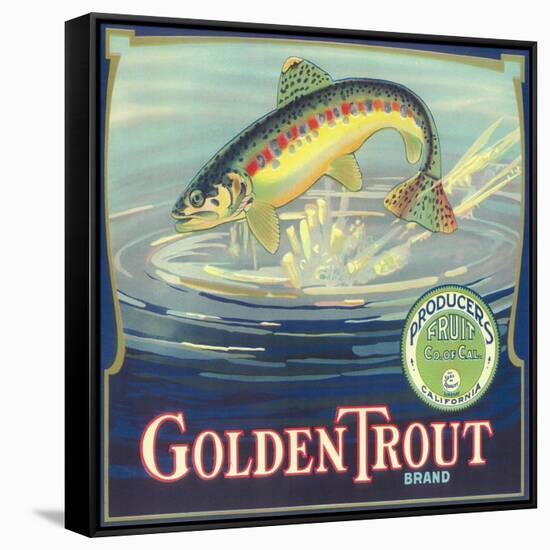 Golden Trout Orange Label - Lindsay, CA-Lantern Press-Framed Stretched Canvas