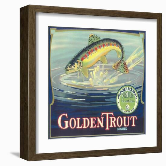 Golden Trout Orange Label - Lindsay, CA-Lantern Press-Framed Art Print