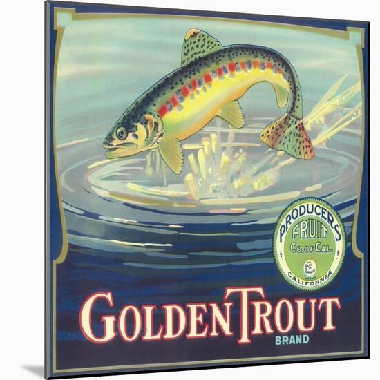 Golden Trout Orange Label - Lindsay, CA-Lantern Press-Mounted Art Print