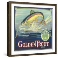 Golden Trout Orange Label - Lindsay, CA-Lantern Press-Framed Premium Giclee Print