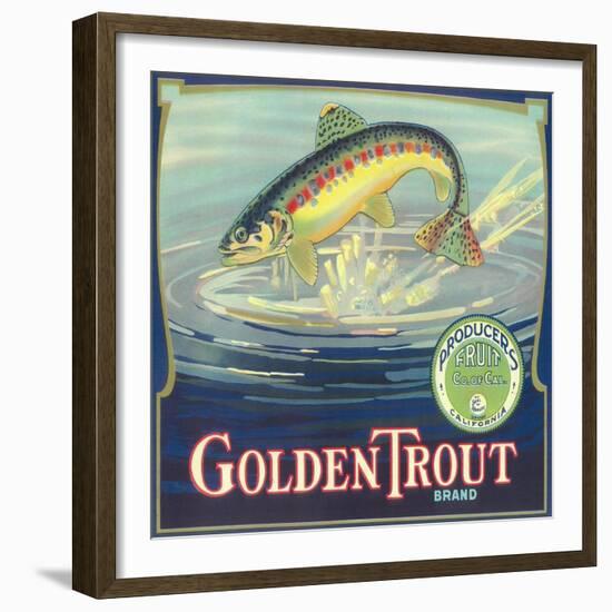 Golden Trout Orange Label - Lindsay, CA-Lantern Press-Framed Premium Giclee Print