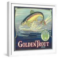 Golden Trout Orange Label - Lindsay, CA-Lantern Press-Framed Premium Giclee Print