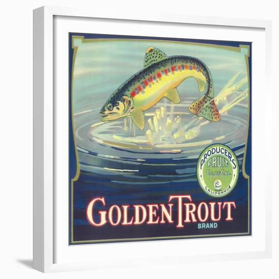 Golden Trout Orange Label - Lindsay, CA-Lantern Press-Framed Premium Giclee Print