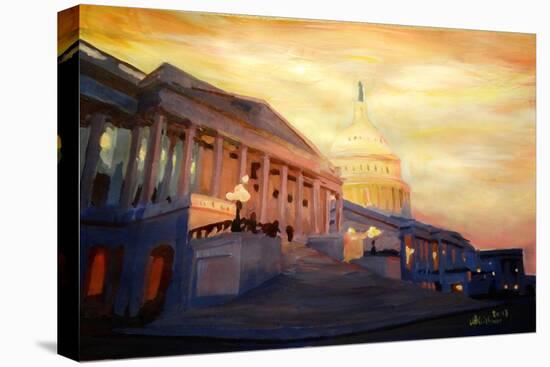 Golden United States Capitol In Washington DC-Markus Bleichner-Stretched Canvas