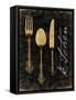 Golden Utensils-Jace Grey-Framed Stretched Canvas