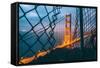 Golden View Through Fence, San Francisco-null-Framed Stretched Canvas